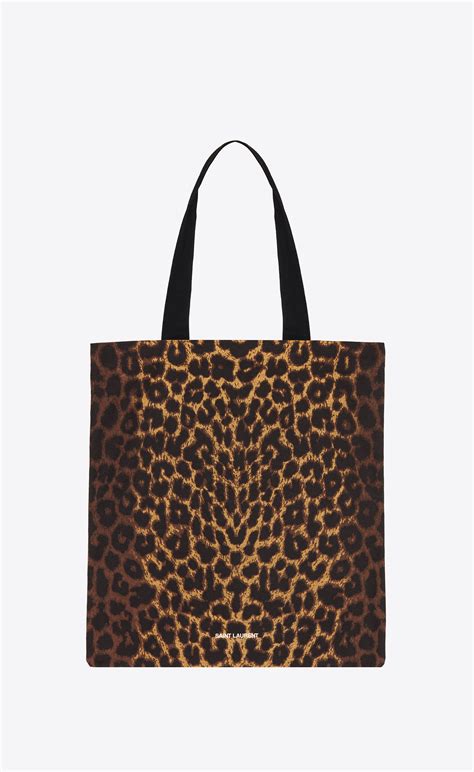 yves saint laurent leopard tote bag|saint laurent large shopping tote.